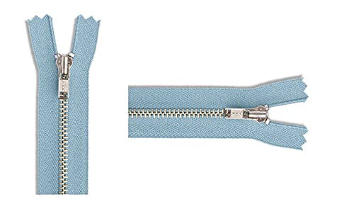 #3 Nickel Pants Light Weight YKK Zippers - Color: Candy Blue #542 - Choose Your Length - Made in The United States (1 Zipper Per Pack) (24" Inches)