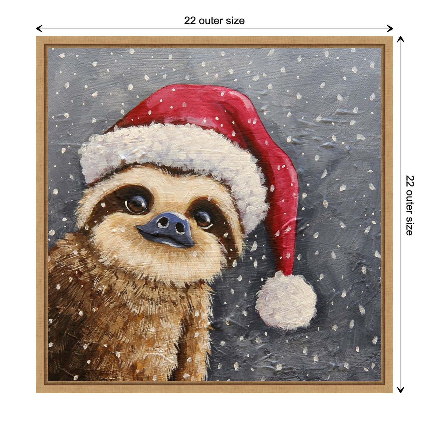 Merry Christmas Sloth by Lucia Stewart Canvas Art Framed