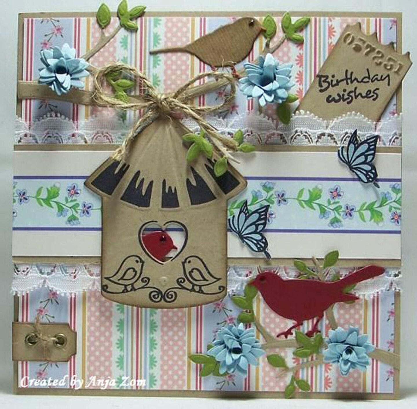 Marianne Design Collectable Dies/Stamp Set -  Birdhouse Birds