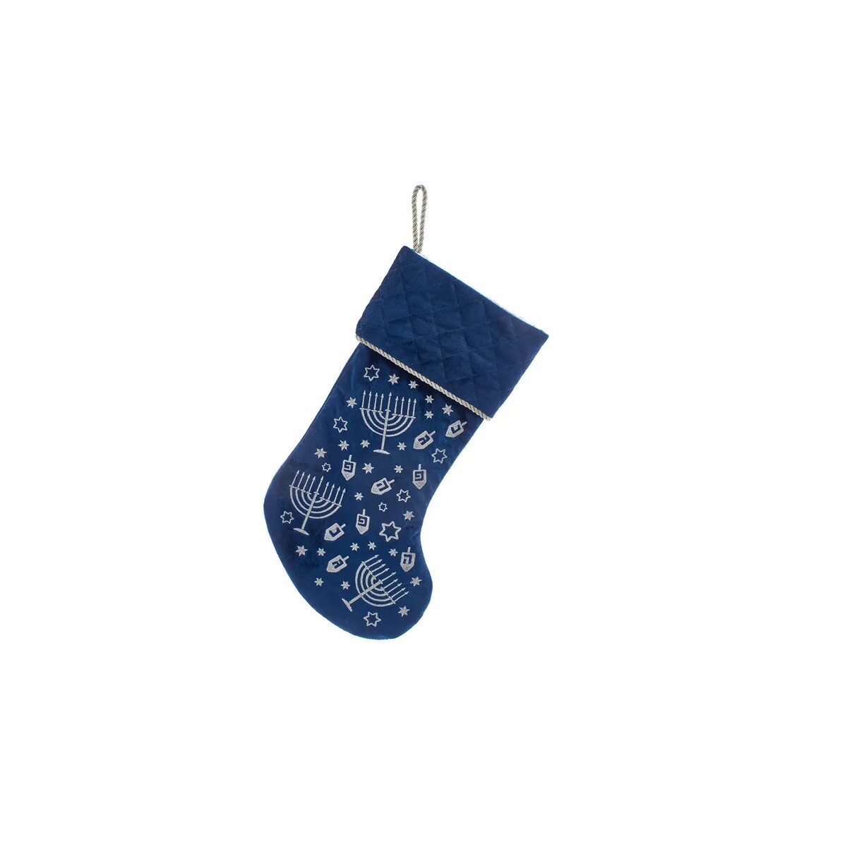 KSA Set of 4 Menorah, Stars, and Dreidels Hanukkah Stocking 7&#x22;