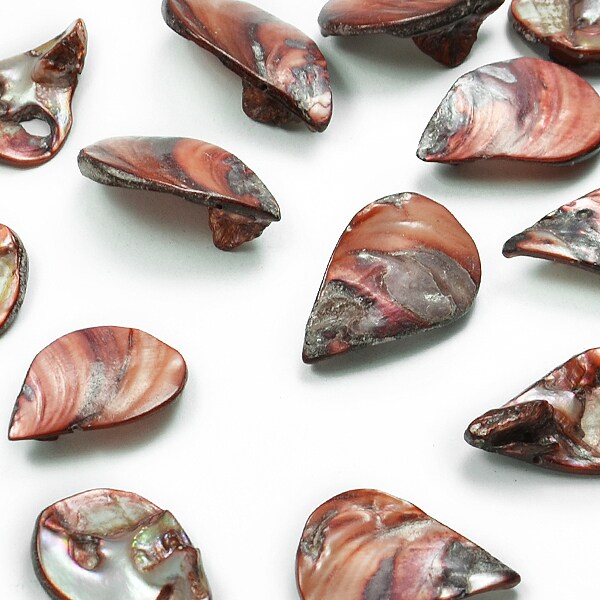 Drop Shape Shellin Sea Shell Hand Crafted Fan/Drop Shape Beads/Pendants Mauve | Michaels