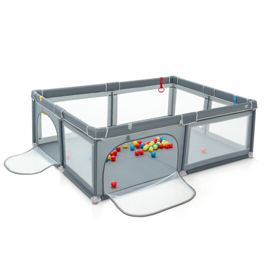 Portable Extra-Large Safety Baby Fence with Ocean Balls and Rings