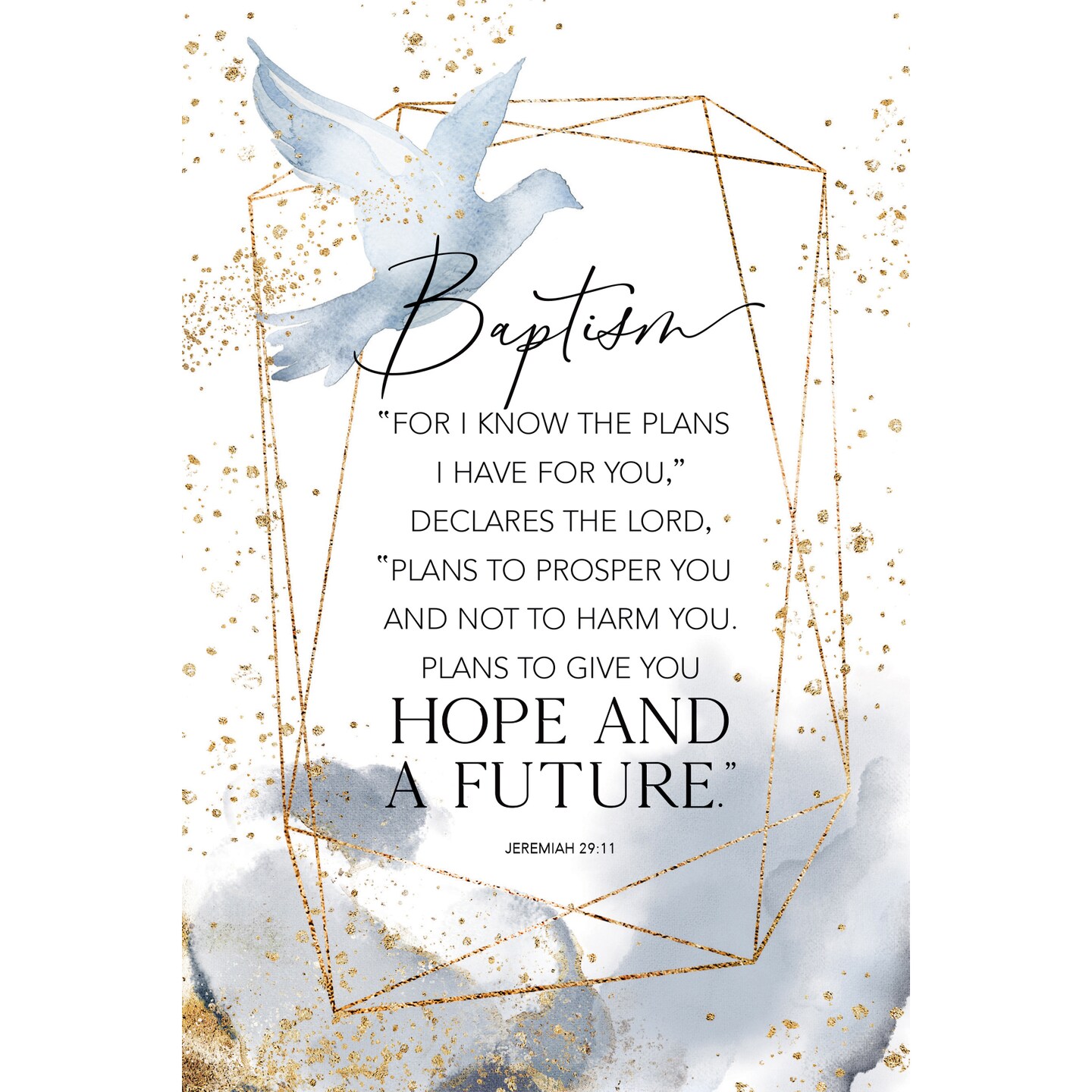 Dexsa Baptism Wood Plaque with Easel and Hanger 6 inches x 9 inches