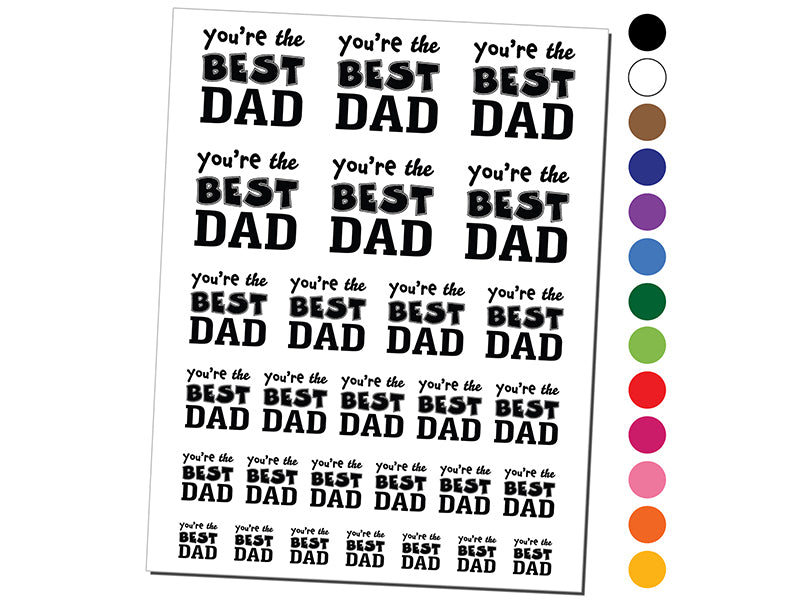 You&#x27;re the Best Dad Father&#x27;s Day Temporary Tattoo Water Resistant Fake Body Art Set Collection