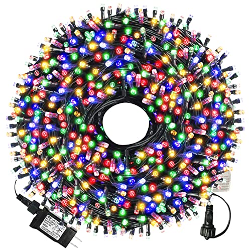 105ft 300 LED Christmas String Lights, End-to-End Plug 8 Modes Christmas Lights - UL Certified - Outdoor Indoor Fairy Lights Christmas Tree, Patio, Garden, Party, Wedding, Holiday (Multicolor)