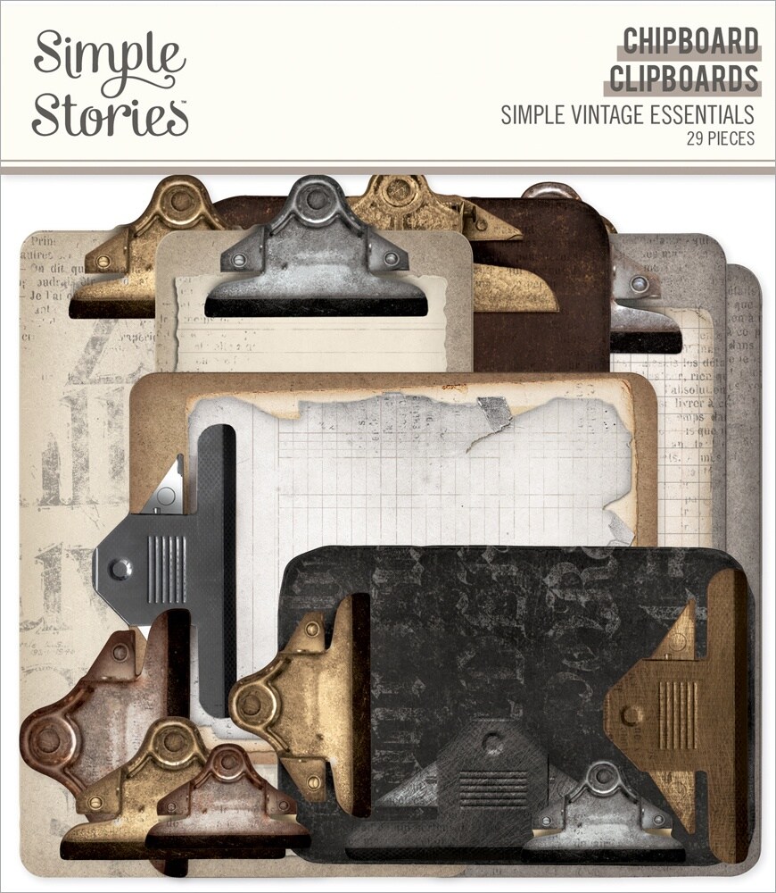 Simple Vintage Essentials Chipboard 29/Pkg-Clipboards