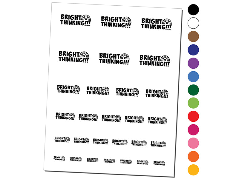 Bright Thinking Rainbow Teacher Student School Temporary Tattoo Water Resistant Fake Body Art Set Collection