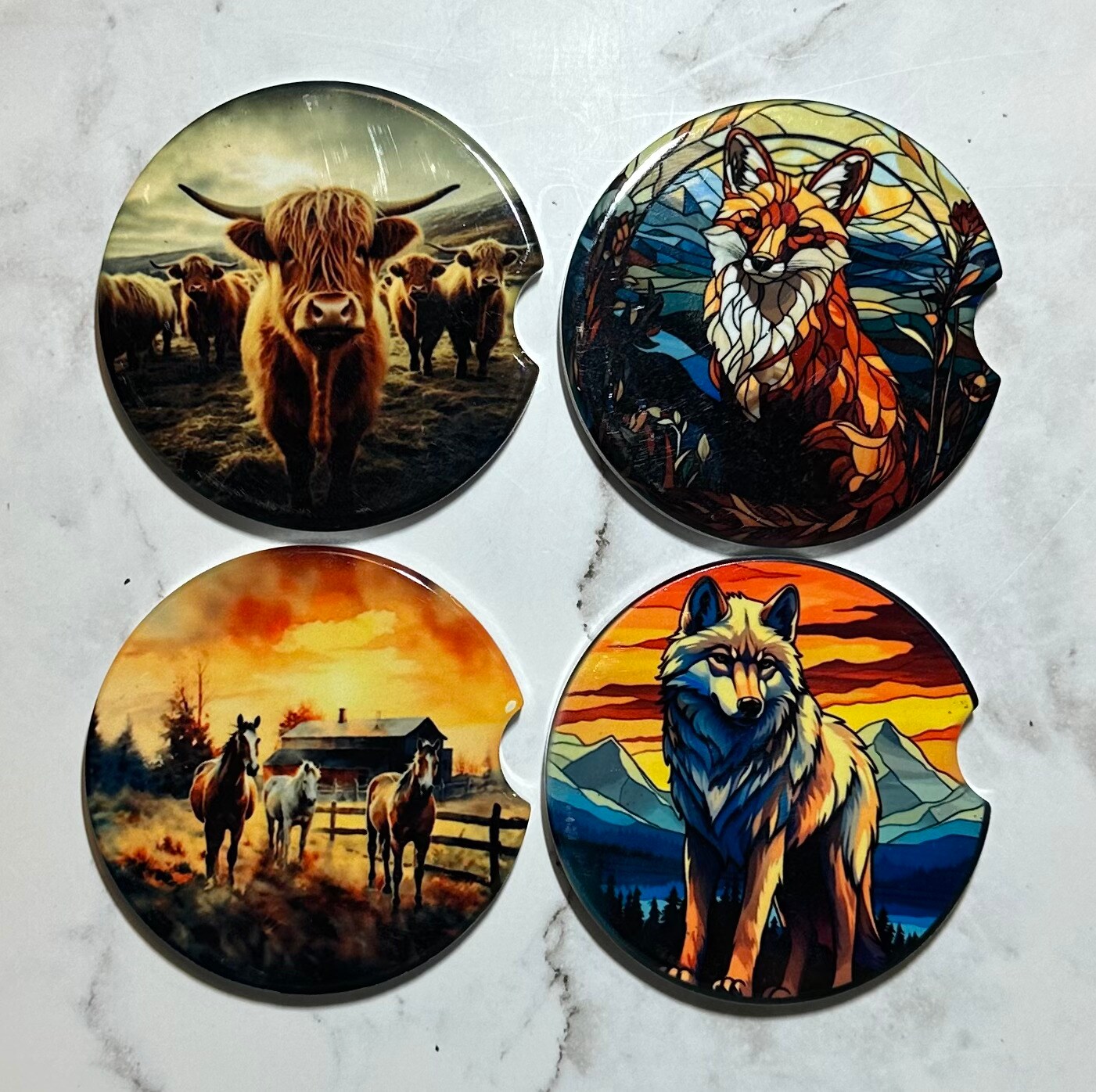 Animal Car Coasters for Cup Holders