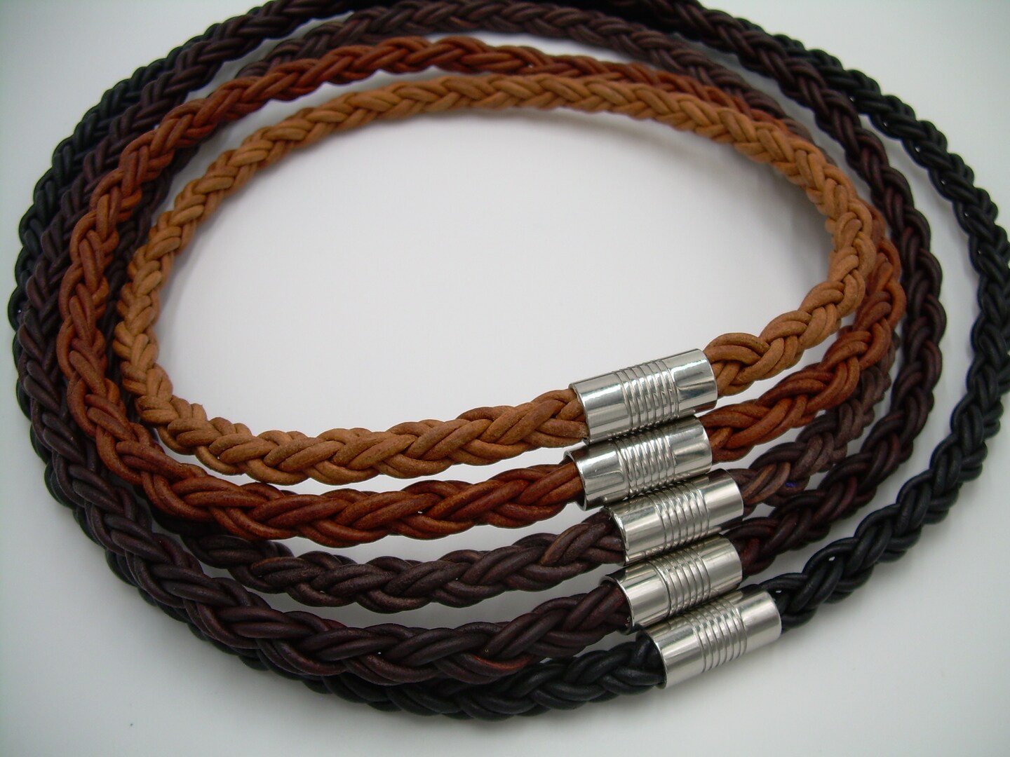 Leather Necklace, Mens Necklace, Mens Leather Choker, Men's Braided ...