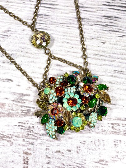 OOAK Vintage Crystal Assemblage store Necklace