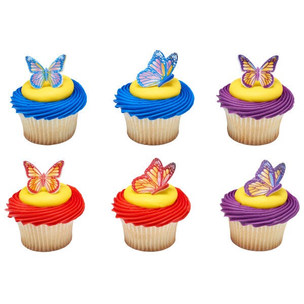 Watercolor Butterflies Cupcake Rings, 12ct Michaels