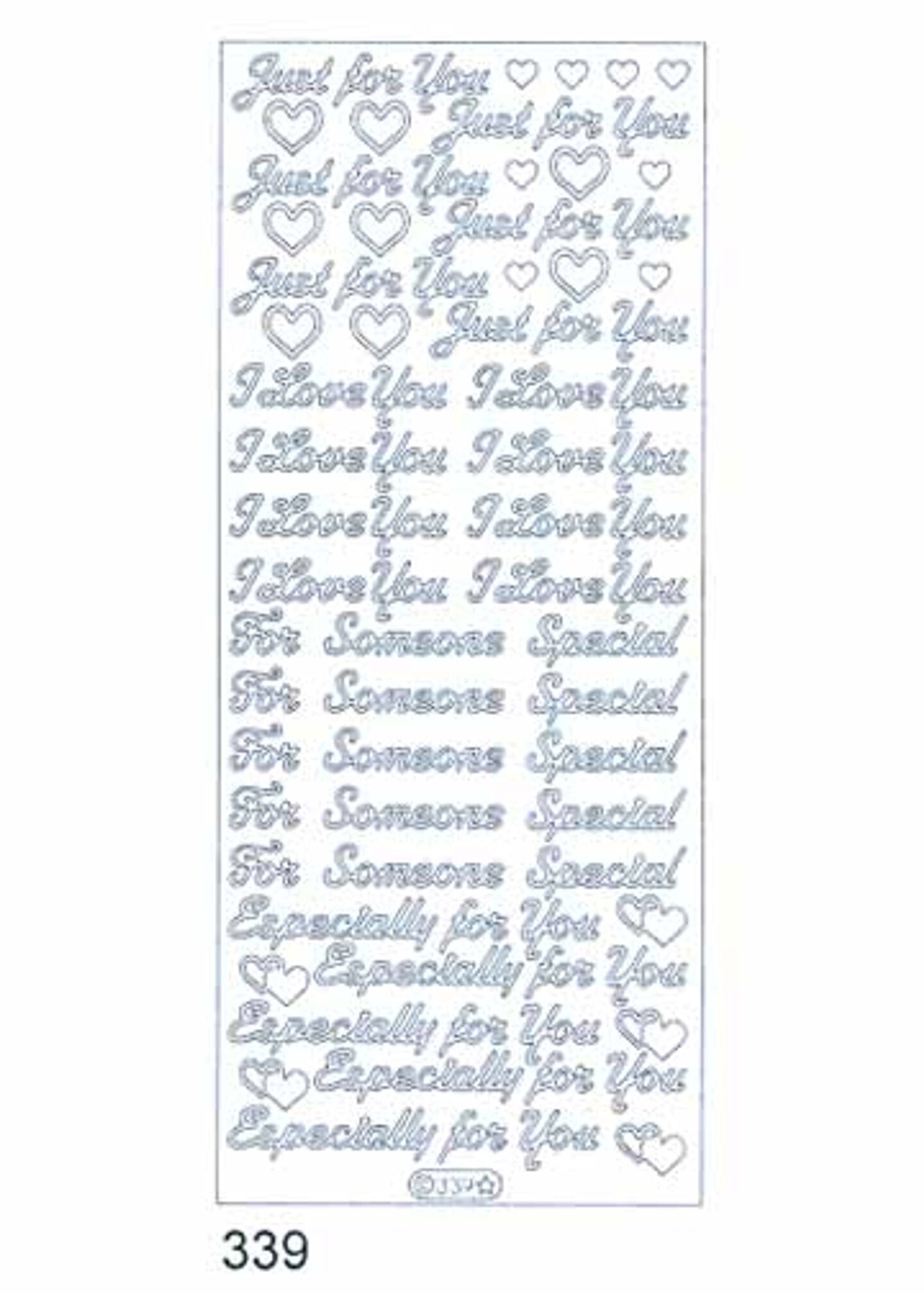 Starform Deco Stickers - Just for you/I love you - Silver
