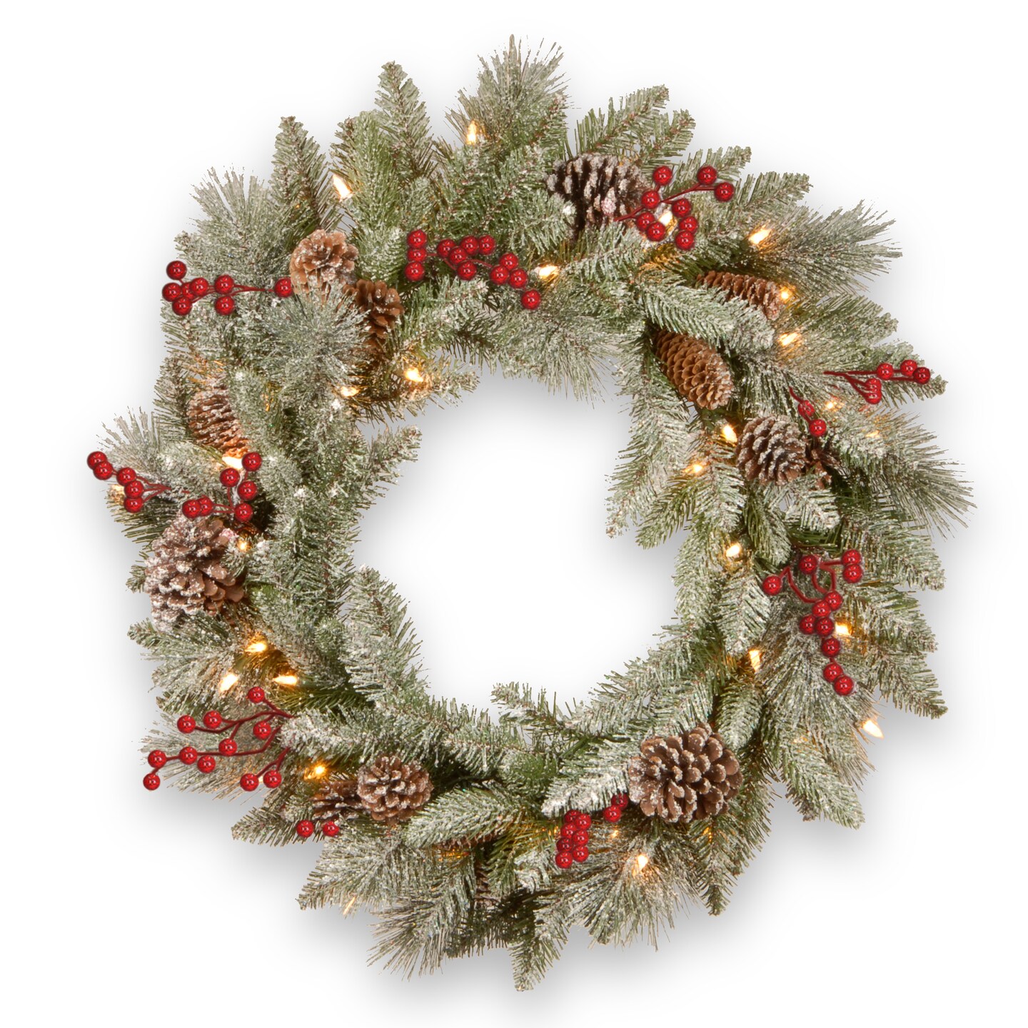 Festive Feeling 24 Indoor Decorated Pre-Lit Wreath