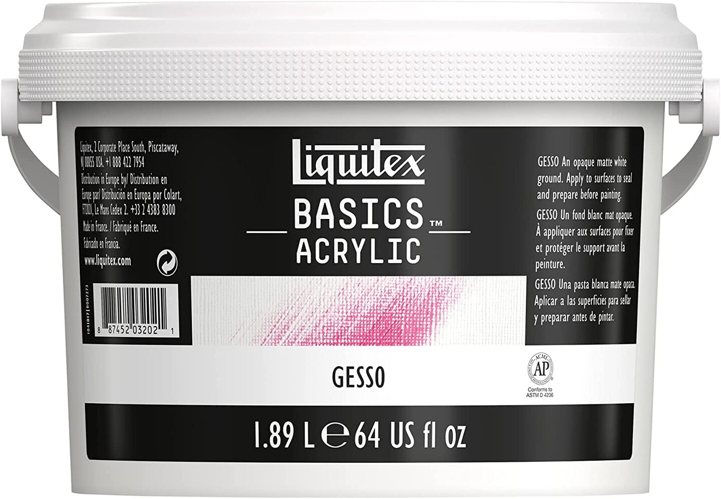 Acrylic Gesso for Painting 16oz - White Gesso Surface Primer for