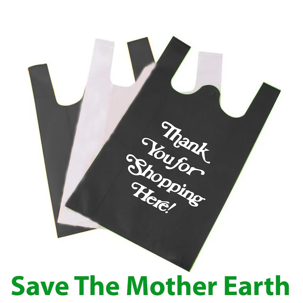 Thank You Bags for Small Business - Non Woven Reusable shopping Bags
