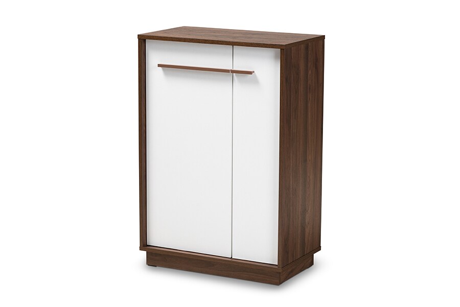 Baxton Studio Mette Mid Century Modern Two Tone White and Walnut