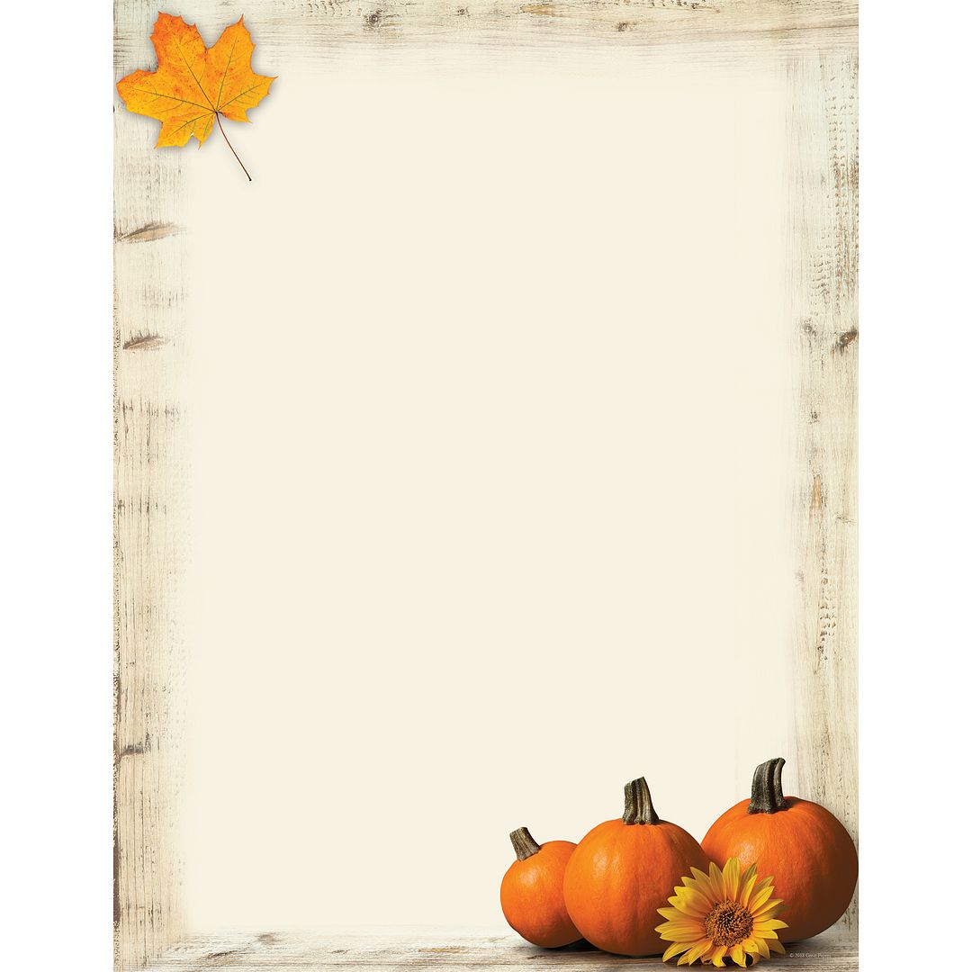 Great Papers! Pumpkin Sunflower Fall Letterhead, Invitations and Announcements, Printer Friendly, 8.5"x11", 80 Pack