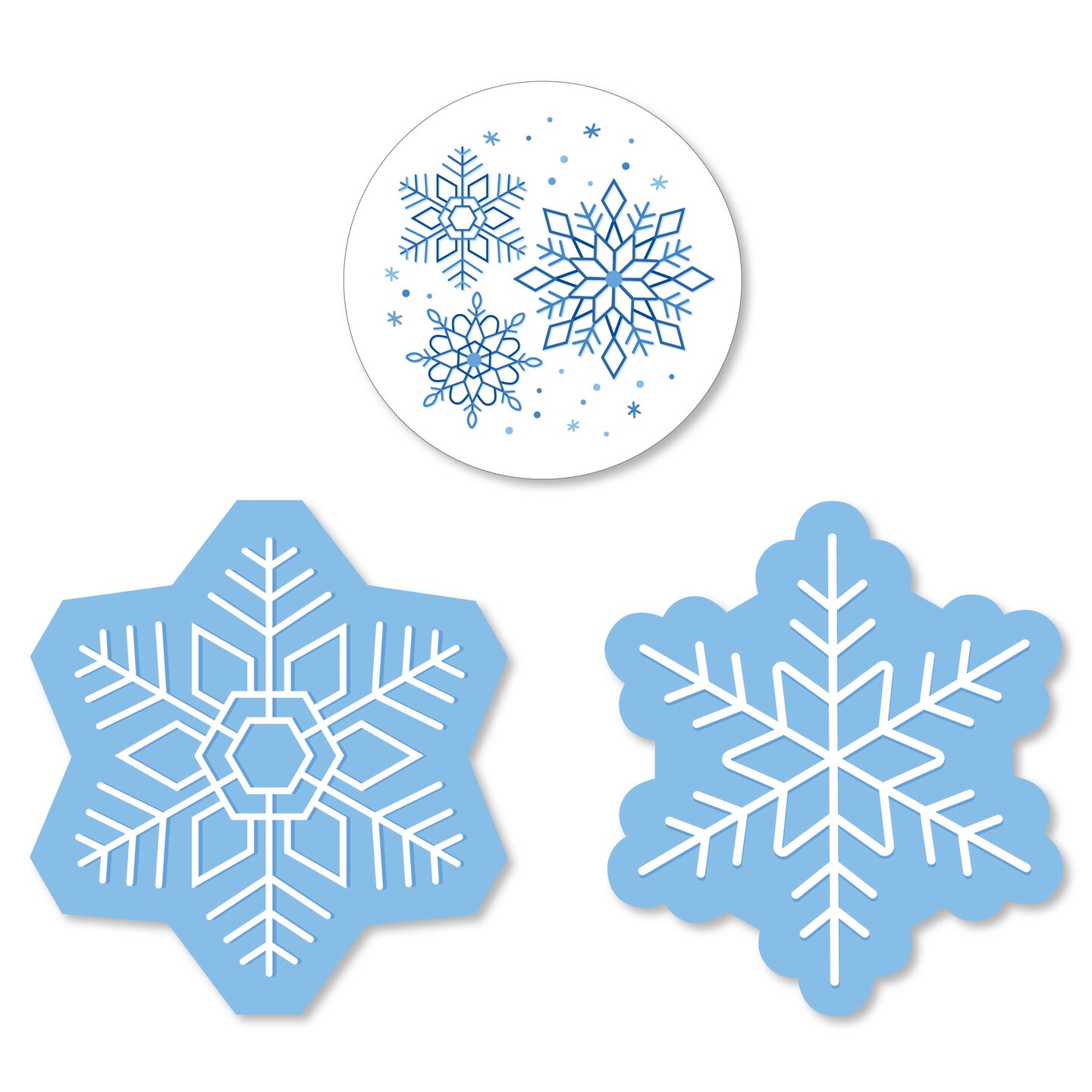 Big Dot of Happiness Blue Snowflakes - DIY Shaped Winter Holiday Party Cut-Outs - 24 Count