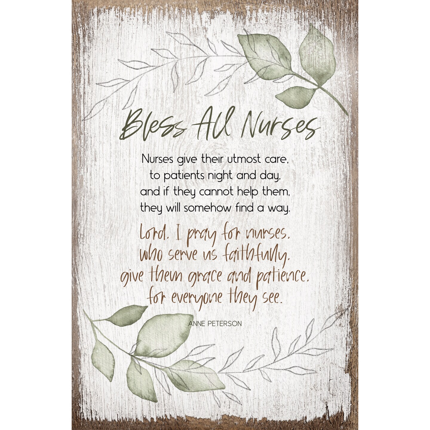 Dexsa Bless All Nurses Inspirational Wood Plaque 6 inches x 9 inches