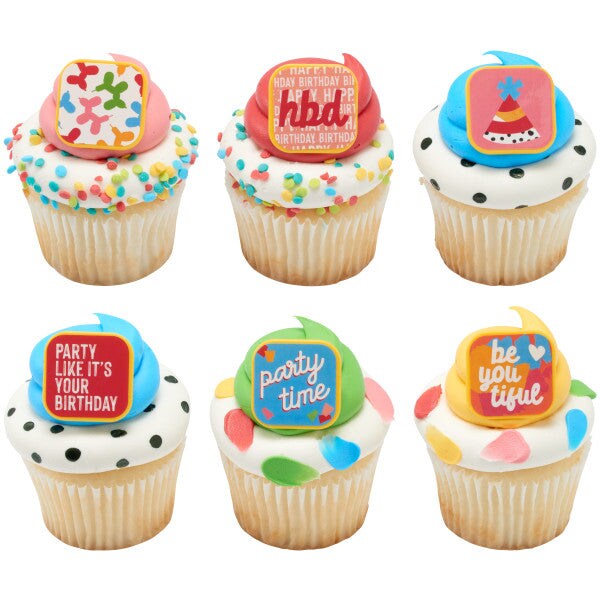Joyful Expressions Assortment Cupcake Rings, 12ct