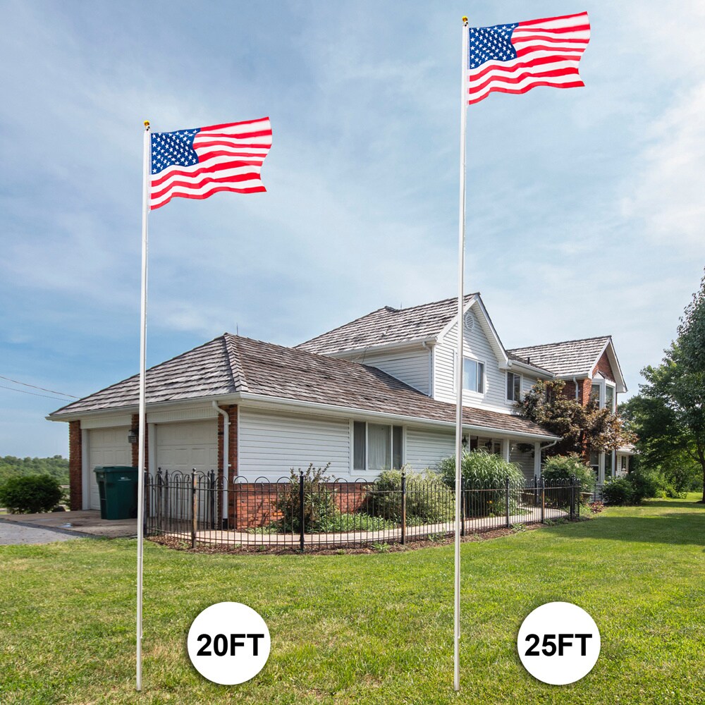 Flagpole Kit - Solemn Outdoor Decoration Sectional Halyard Pole US American Flag