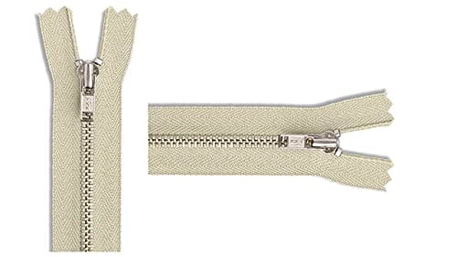 #3 Nickel Pants/Bag Light Weight YKK Zippers - Color: Natural #801 - Choose Your Length - Made in The United States (1 Zipper Per Pack) (7&#x22; Inches)