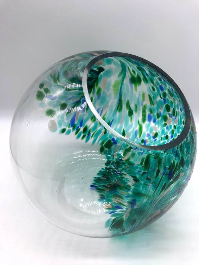 Terrarium - WATER Teal Hand Blown Glass Globe - 10&#x22; or 7&#x22;