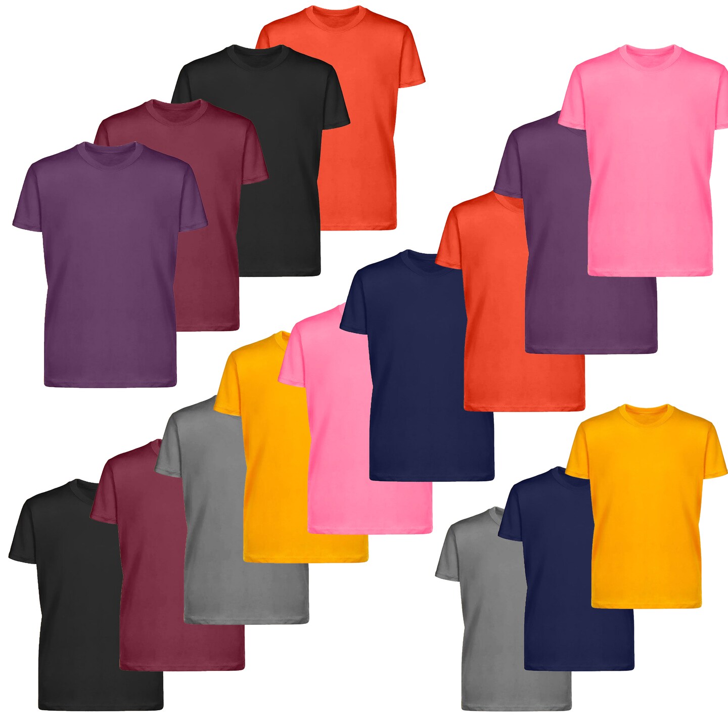 Premium Multi Pack Kid&#x27;s T-shirt | 4.5 oz, 100% Cotton Short Sleeve T-shirts | RADYAN&#xAE;