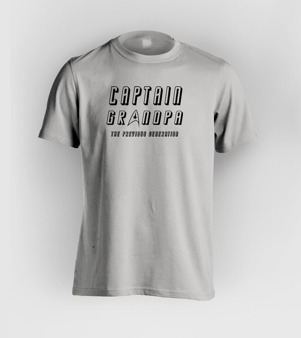 Captain Grandpa (Star Trek) The Previous Generation T-Shirt - FREE