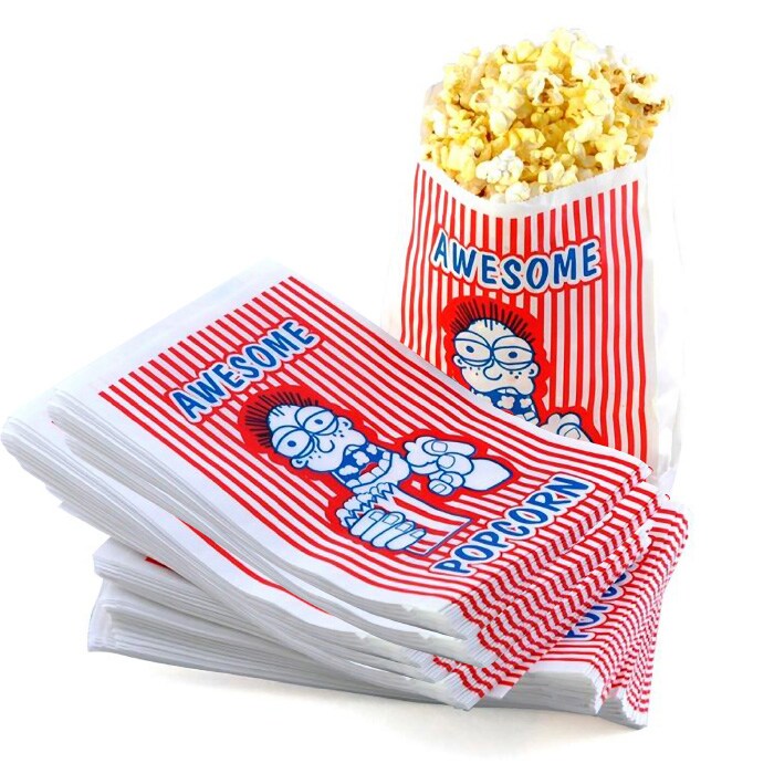 Great Northern Popcorn Bags 100 Premium 2 Oz Red Blue 10X6 Inches Party Supplies