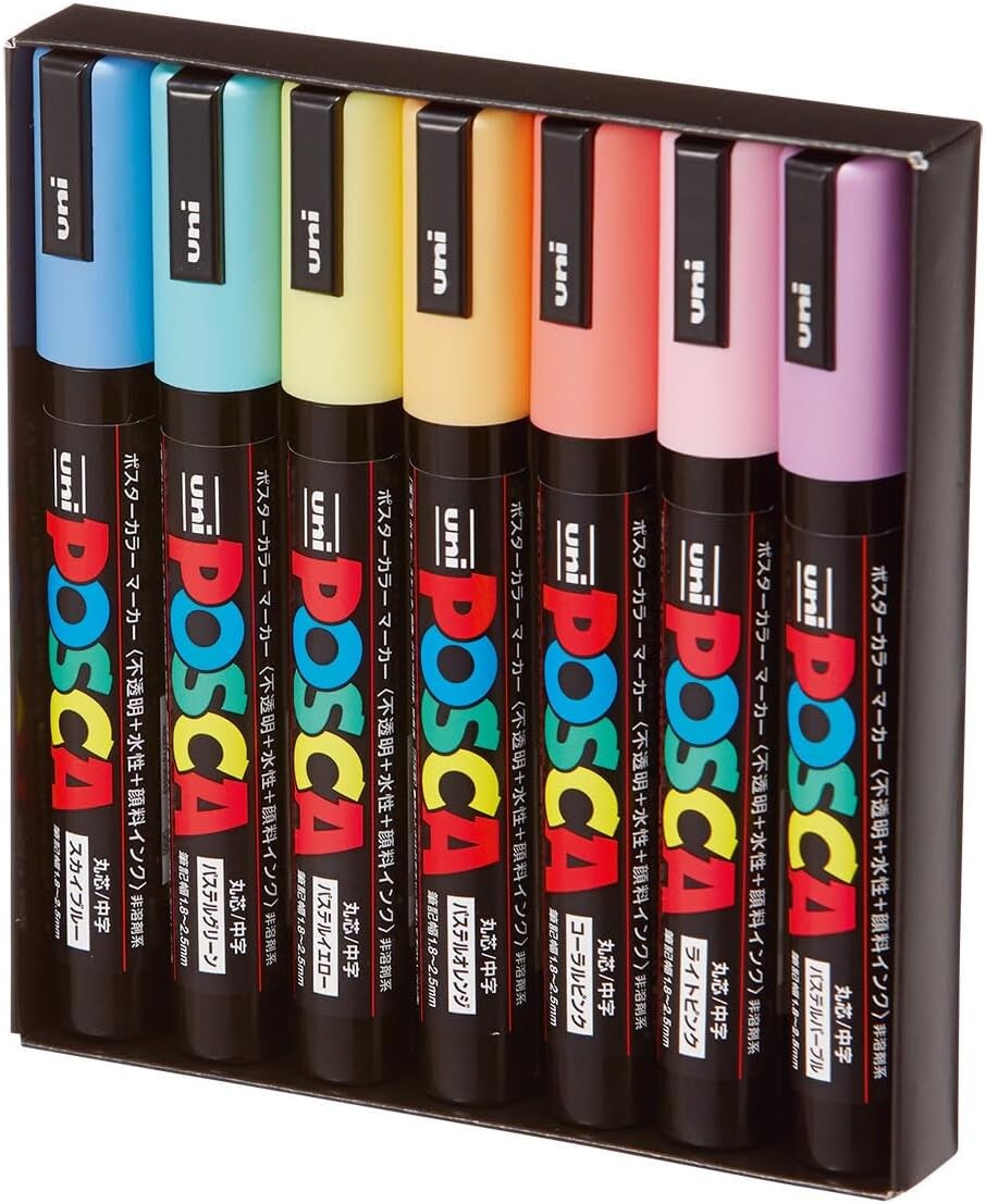 29 5M Medium Posca Markers with Reversible Tips, Set of Acrylic Paint Pens  for Art Supplies, Fabric Paint, Fabric/Art Markers