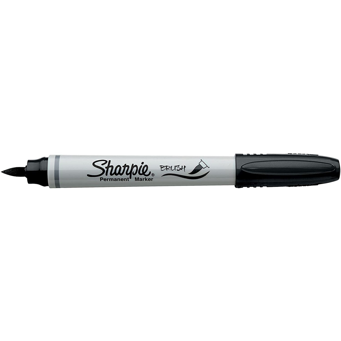 Sharpie Permanent Marker, Brush Tip, Black, 1-Count