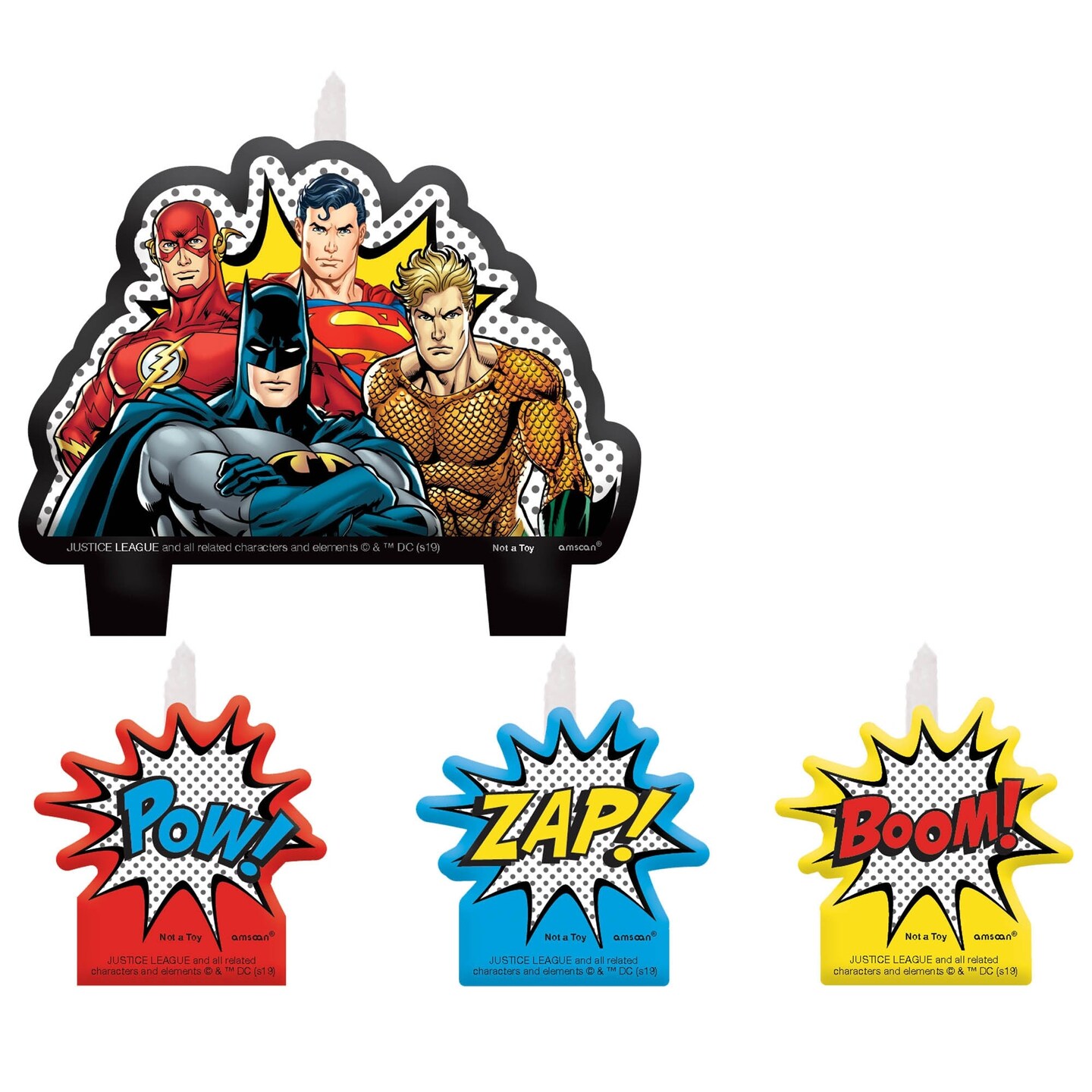 Justice League Heroes Unite Birthday Candle, 1 Set
