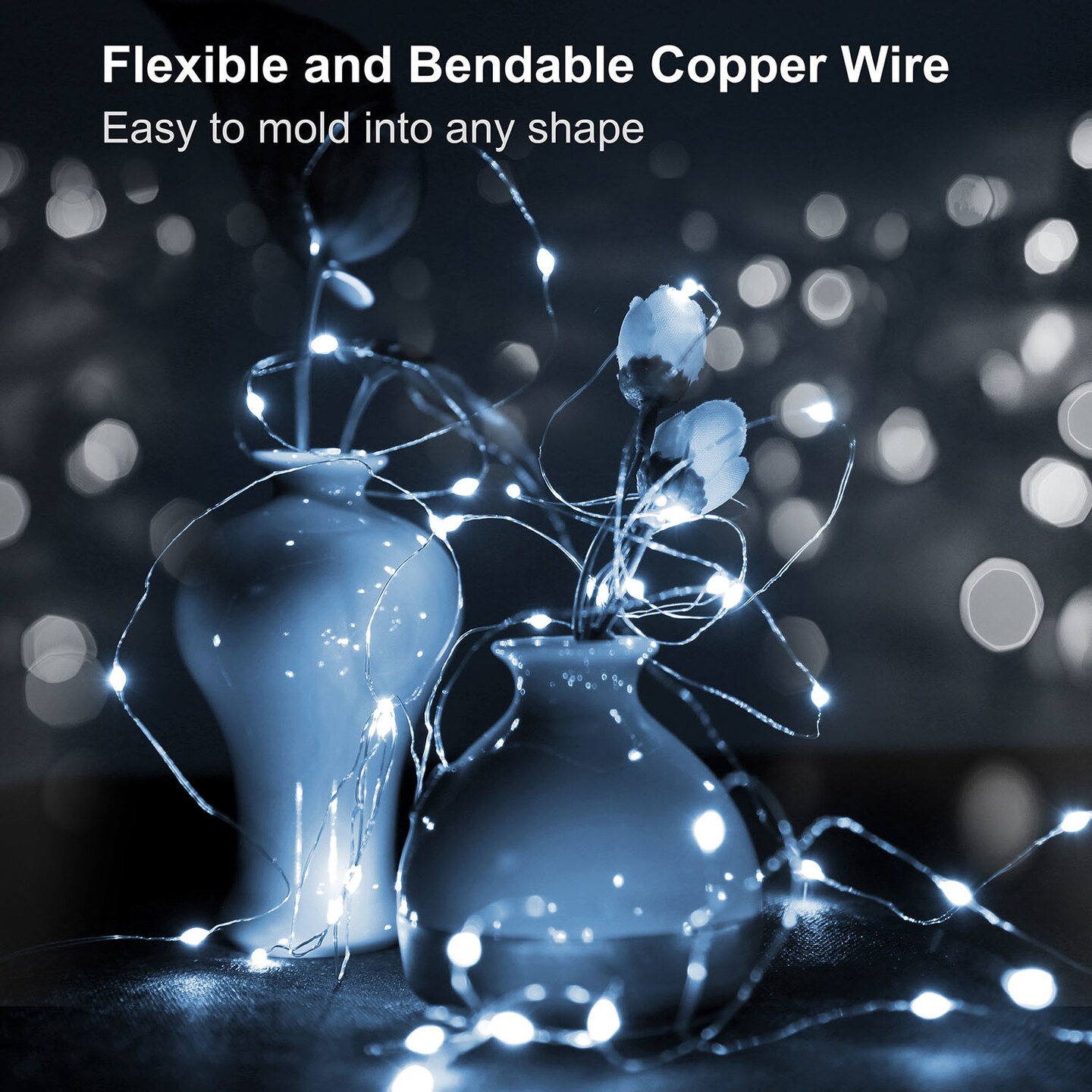 6 Pack DIY LED String Lights 6.56ft 20 LEDs Decor - Starry Fairy Lights