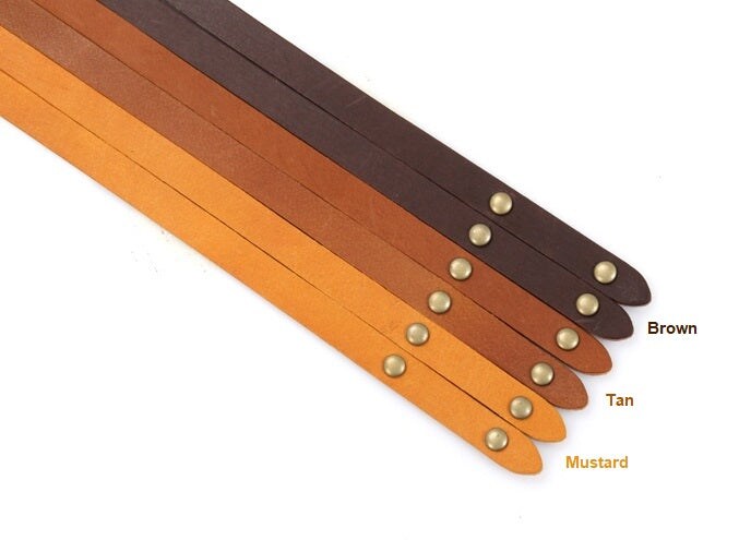 21.8&#x22; byhands 100% Genuine Leather Shoulder Bag Straps with Rivet, Tan (24-5501)