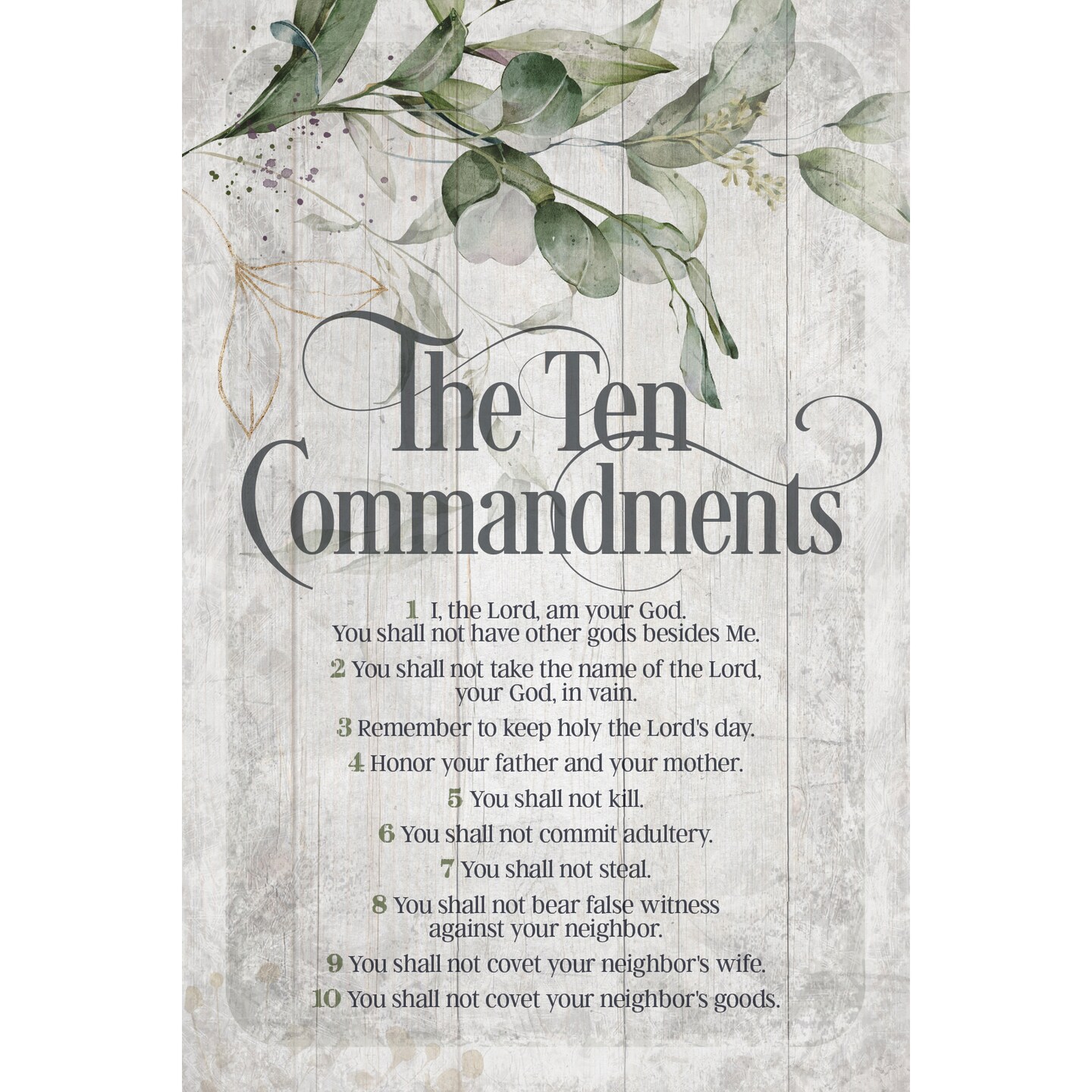 Dexsa The Ten Commandments Symbols of Faith Inspirational Wood Plaque 6 inches x 9 inches