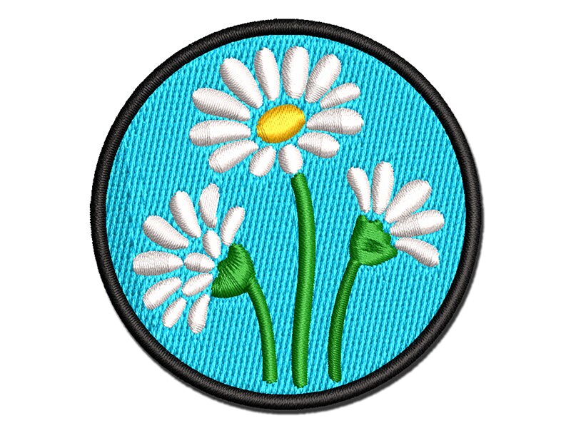 Large White Daisy - Flower - Iron on Applique/Embroidered Patch 
