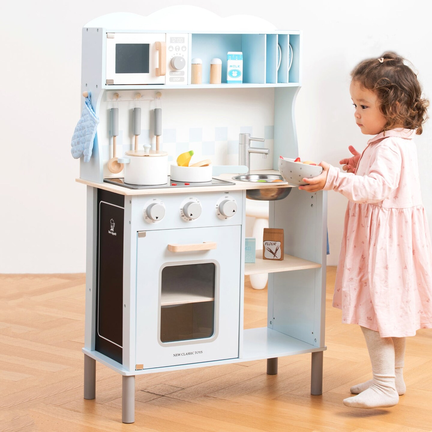 New Classic Toys Kitchenette Modern Electric Cooking, Blue