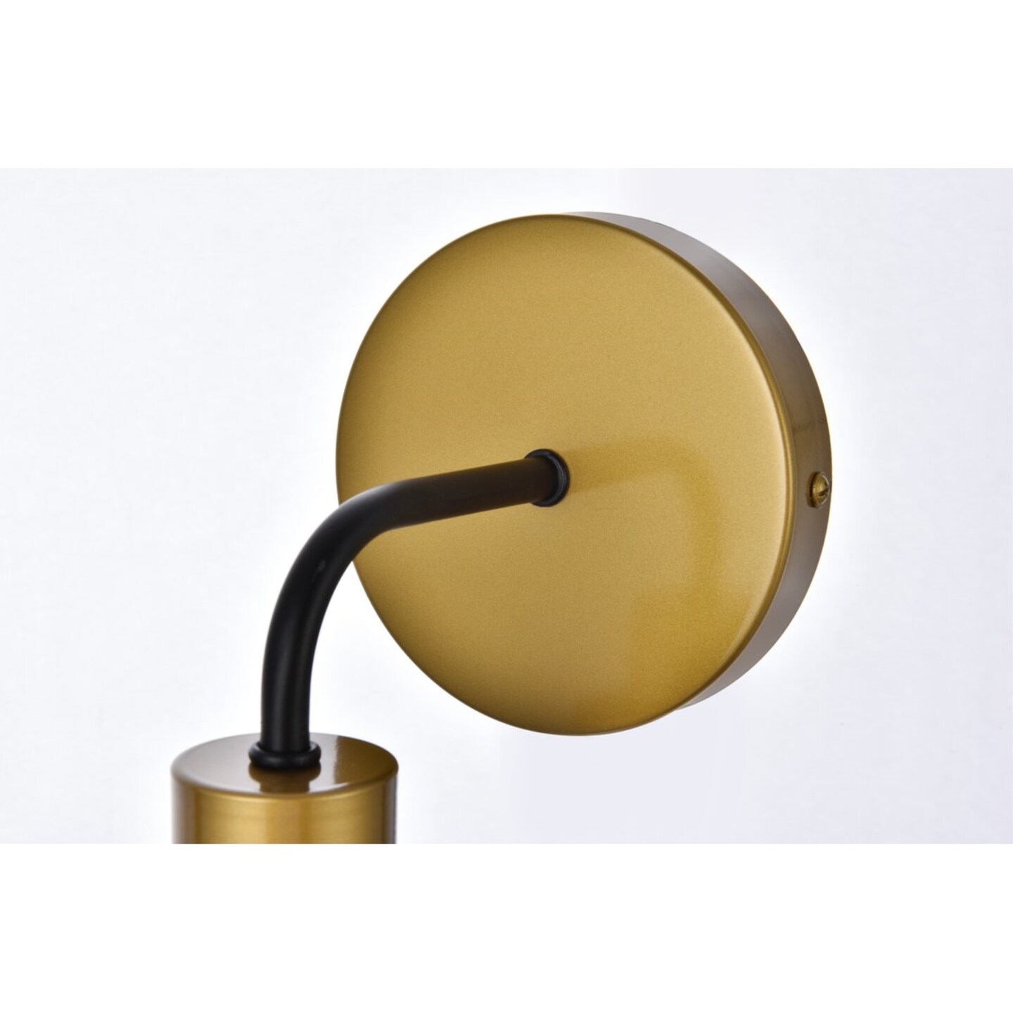 Hanson 1 light bath sconce in black with brass with frosted shade
