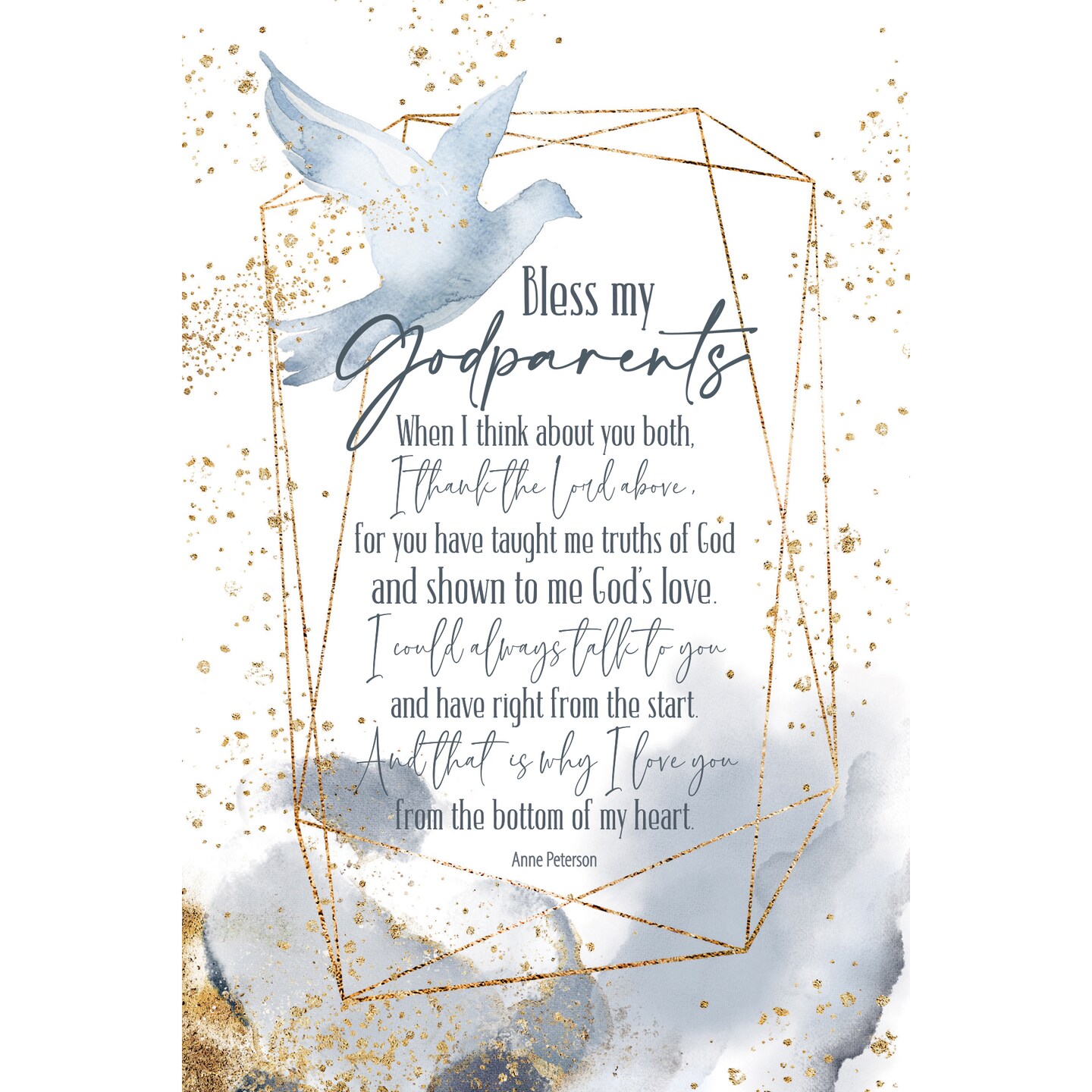 Dexsa Bless My Godparents Inspirational Wood Plaque 6 inches x 9 inches