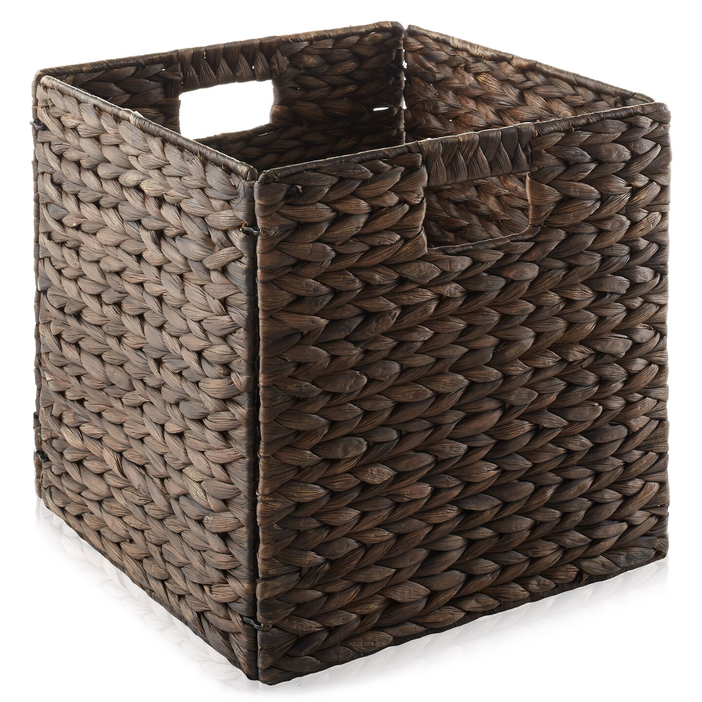 Casafield 12 x 12 Water Hyacinth Storage Baskets, Collapsible Cube  Organizers, Woven Bins for Bathroom, Bedroom, Laundry, Pantry, Shelves