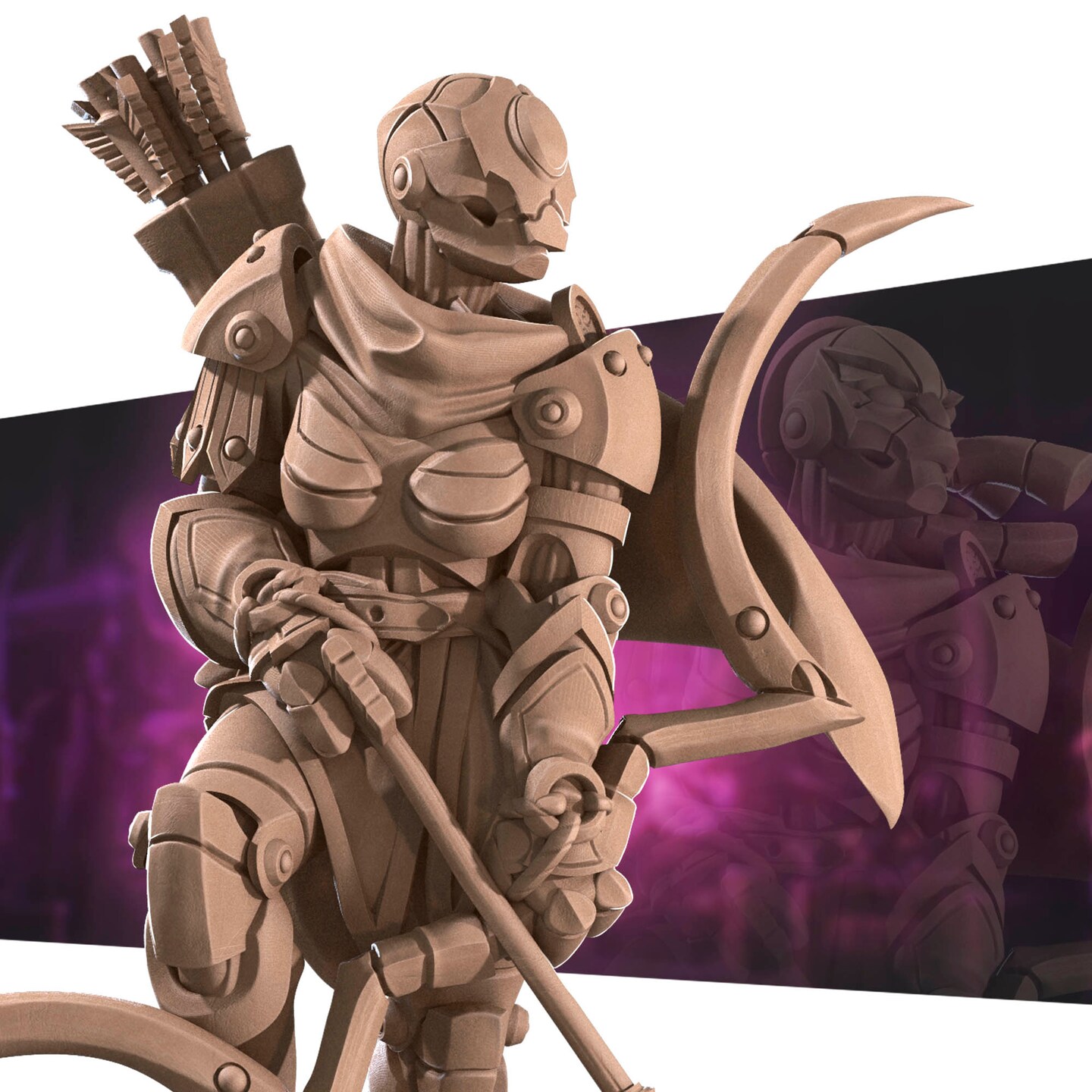 Ranger from Bite the Bullet's Warforged set. Total height apx. 46mm ...