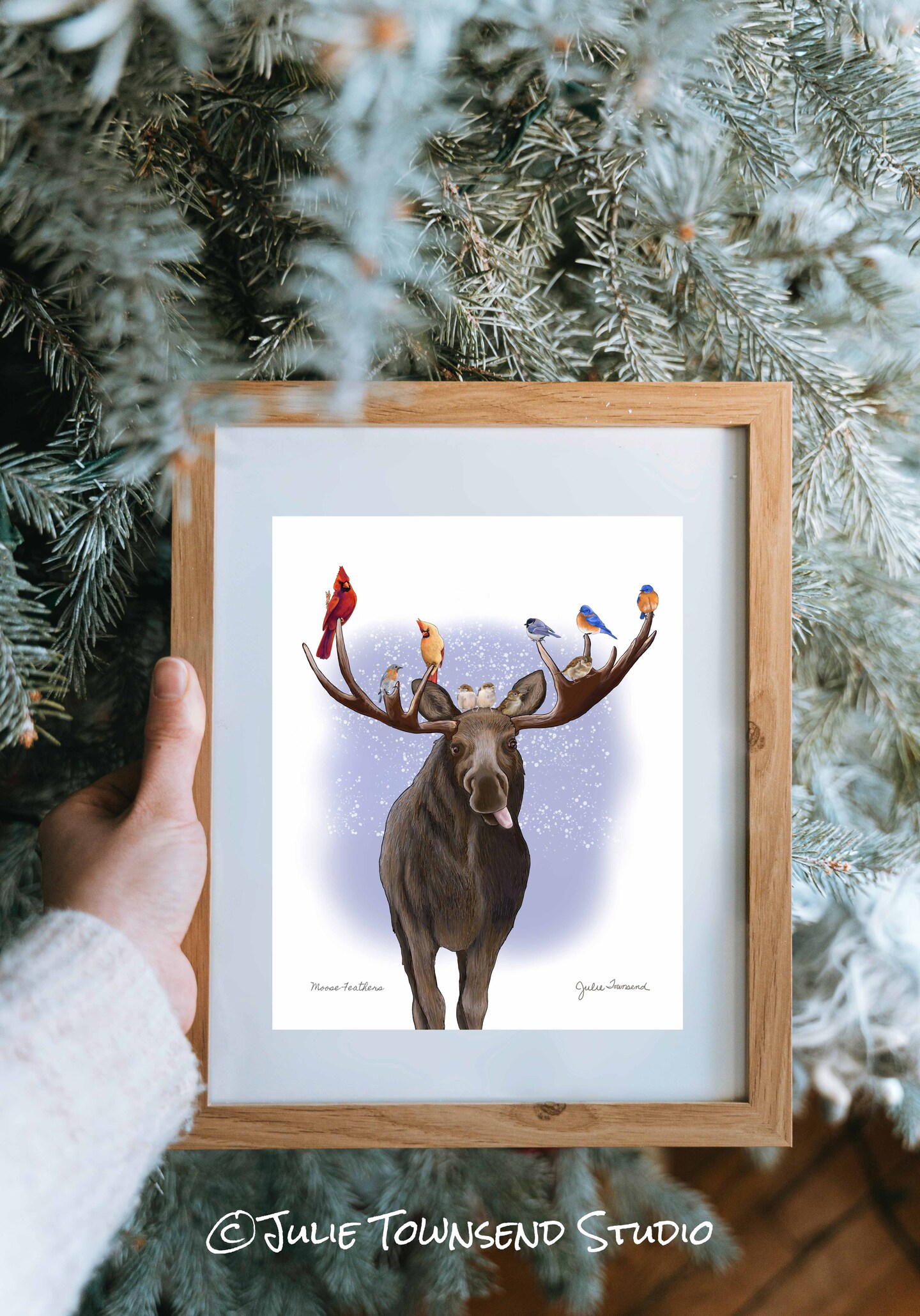 ART PRINT -MOOSE FEATHERS - A Whimsical Holiday Drawing - Art to Display for the Winter Season - Brighten Any Room for the Holidays | MakerPlace by Michaels art-print-moose-feathers-a-whimsical-holiday-drawing-art-to-display-for-the-winter-season-brighten-any-room-for-the-holidays-makerplace-by-michaels
