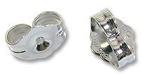 Replacement Earring Back Medium Weight Solid 14k White Gold (1 Pair of 14KT Gold Earring Backs)