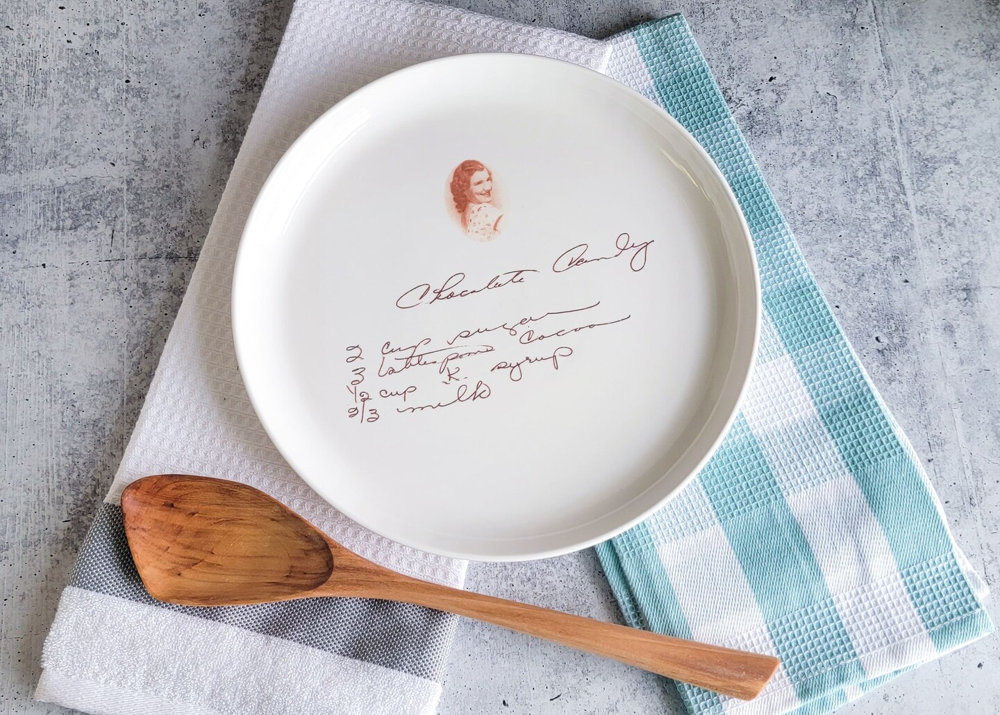 Custom Ceramic Plate with Handwritten Recipe or Note, Oven and Food safe product 7