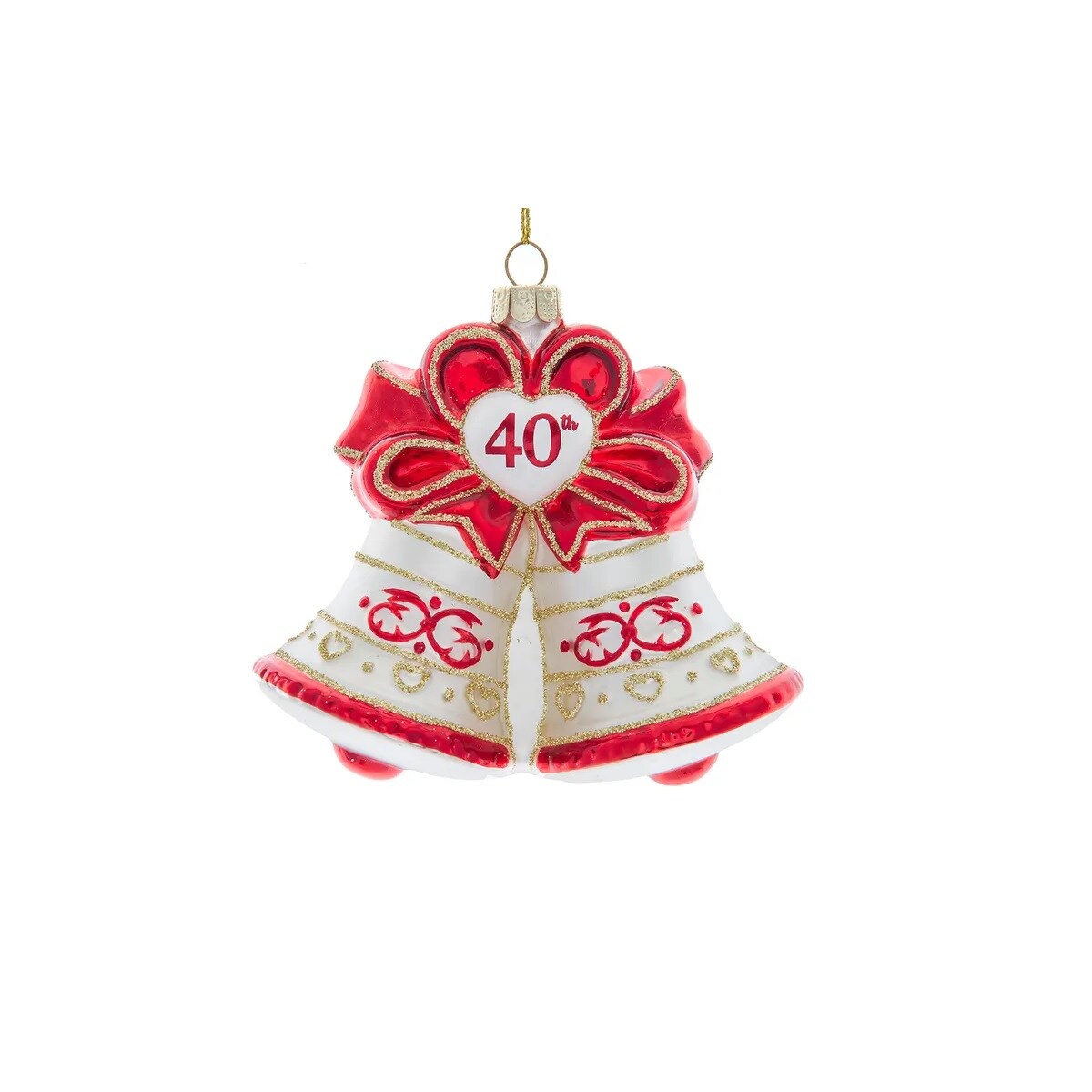 KSA Set of 8 &#x22;40th Anniversary&#x22; Bell Christmas Ornaments 4.5&#x22;