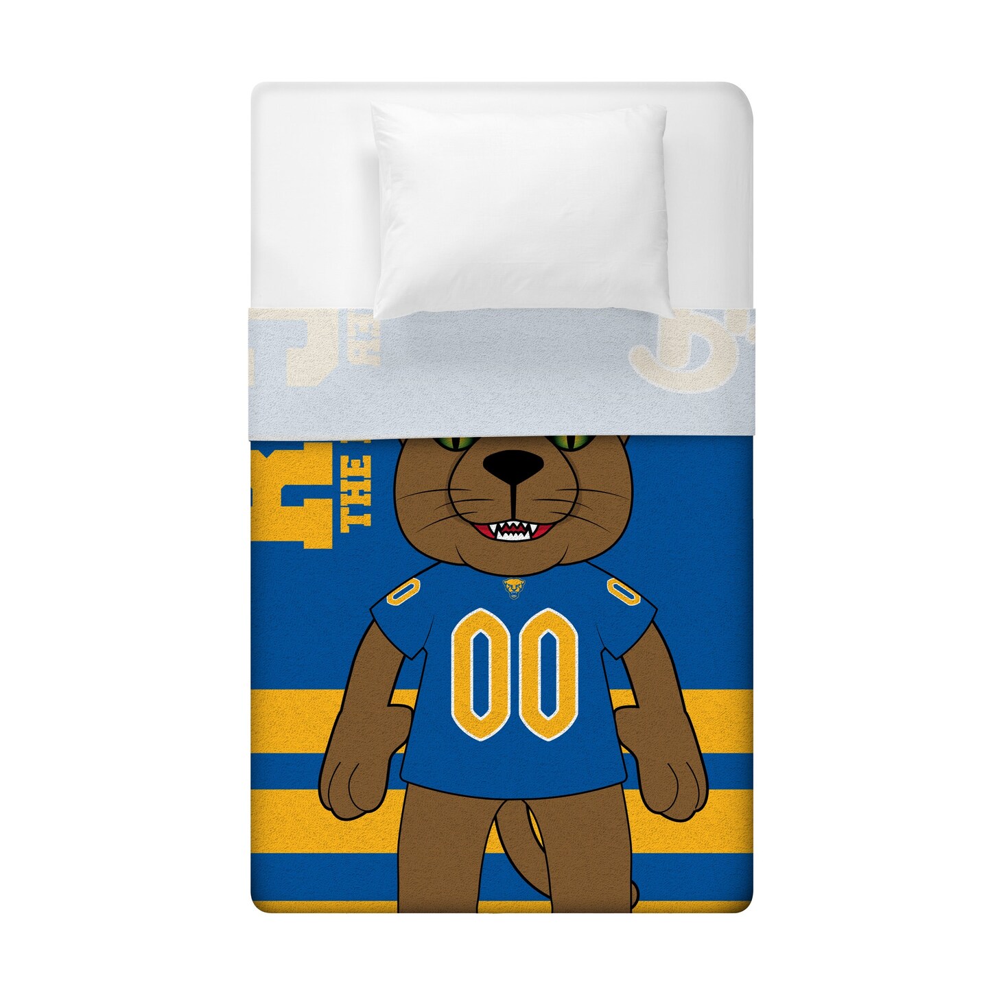Sleep Squad Pittsburgh Panthers Mascot 60” x 80” Raschel Plush College Blanket