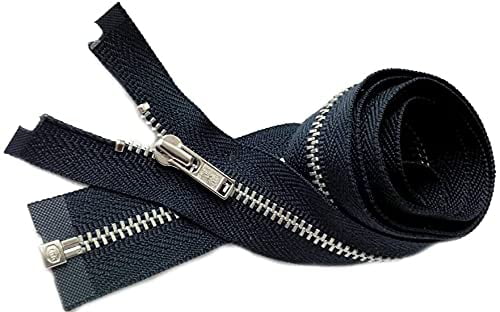 #3 Aluminum Lightweight Navy Metal Separating YKK Jacket Zipper - Choose Length - Color: Navy #560-1 Zipper Per Pack - Made in The United States. (16&#x22; Inches)