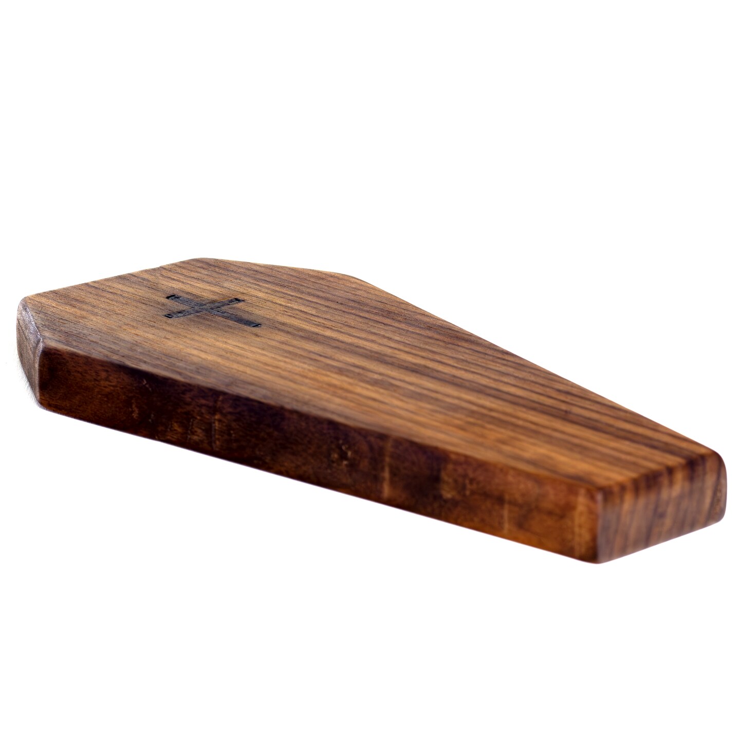 Walnut Halloween Gothic Wood Coffin Cheeseboard Party Charcuterie Serving Tray, Spooky Grazing Table Decoration product 2