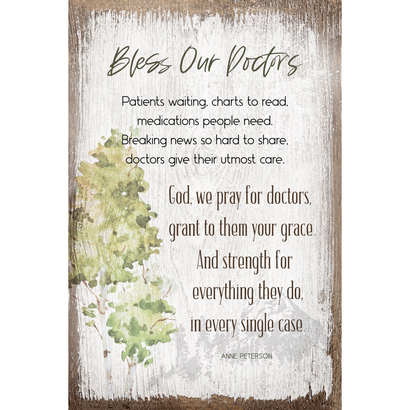 Dexsa Bless Our Doctors Inspirational Wood Plaque 6 inches x 9 inches